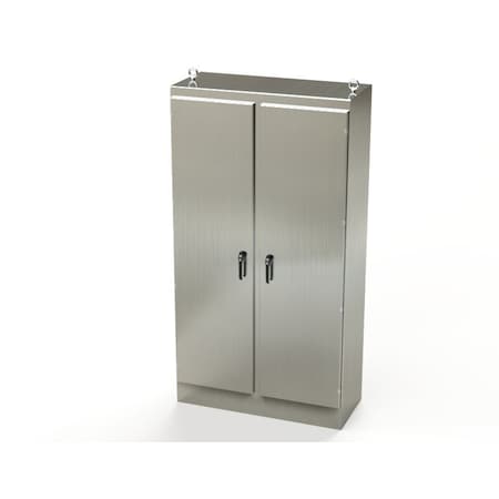 Saginaw Control & Engineering 3 Point Latch with Padlock/Keylock Handle Electrical Enclosures, 90 in H, 20 in D, 48 in W SCE-90EL4820SSFSD